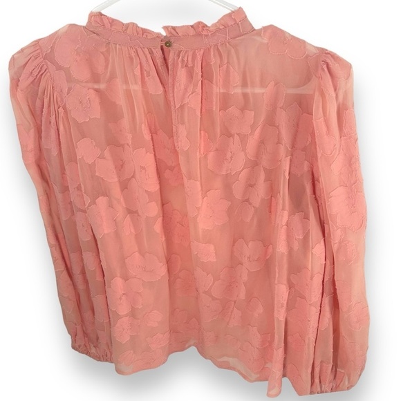 Ulla Johnson Sandrine Floral Jacquard Ruffle Neck Blouse Women's Size 6 - Picture 5 of 8